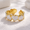 White Heart Enamel Ring