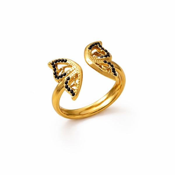 18K Gold Plated Filigree Butterfly Ring