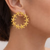 Golden Starfish Hoop Earrings