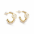 Gold Stainless Steel Floral Pearl Hoops - Non-Tarnish White Flower and Pearl Earrings