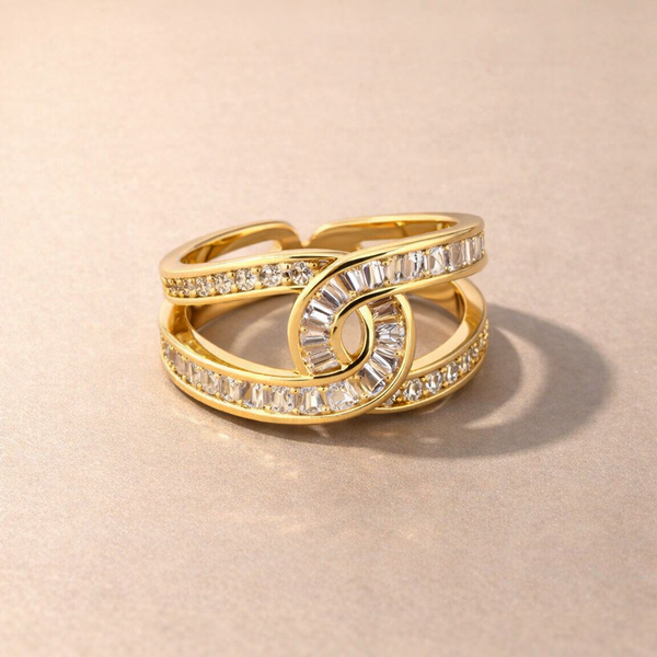 Intertwined Crystal Statement Ring