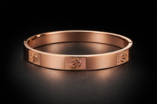 Om Rose Gold Kada Bracelet for Men