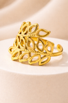 Golden Leaf Lattice Ring
