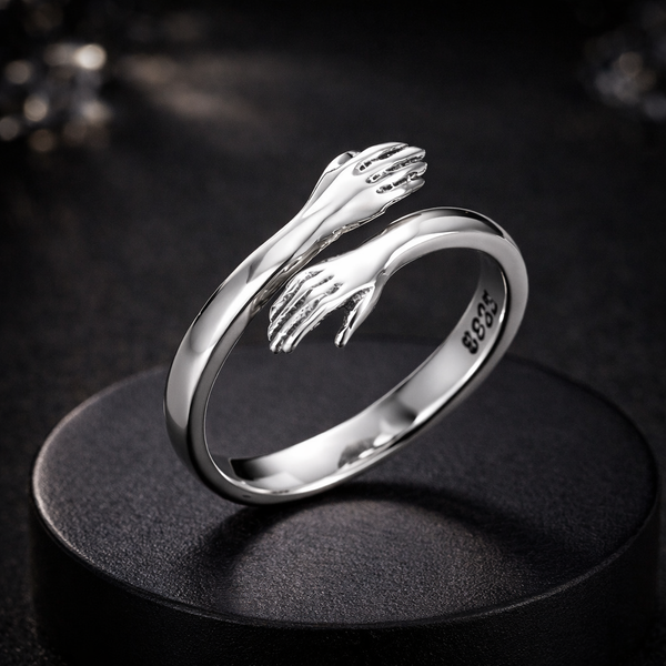 "Always With You" Golden Hug Ring – Adjustable Sentiment Ring