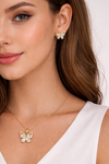 Crystal Golden Butterfly Jewellery Set