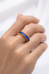 Blue Baguette Stone Gold-Plated Eternity Ring