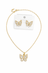 Crystal Golden Butterfly Jewellery Set
