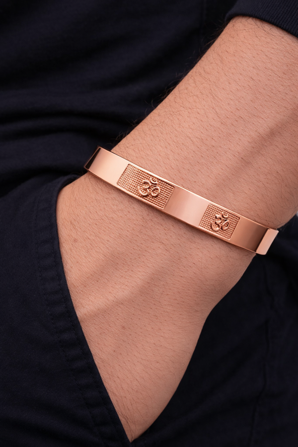 Om Rose Gold Kada Bracelet for Men