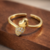 Double Heart You and Me Ring