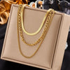 3-Piece Layered Gold Chain Necklace