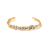 Trendy Minimalist Gold Tone Open Bracelet