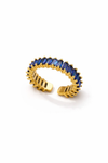 Blue Baguette Stone Gold-Plated Eternity Ring