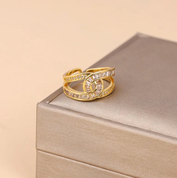 Intertwined Crystal Statement Ring