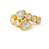 Glitz & Glam Heart Wrap Ring – Gold Crystal Multi-Heart