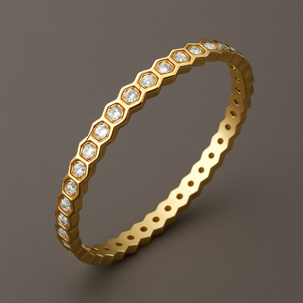 Hexagon Eternity Bangle