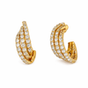 Luxury Three-Row Rhinestone Hoop Earrings for Women | Gold Wedding & Formal Jewelry