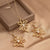 Golden Wildflower Crystal Jewelry Set – Tarnish-Free Stainless Steel Necklace & Dangle Earrings