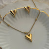 Golden Liquid Heart Set – 3D Heart Necklace & Studs