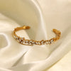 Trendy Minimalist Gold Tone Open Bracelet