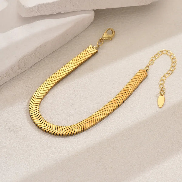 Gold Herringbone Bracelet