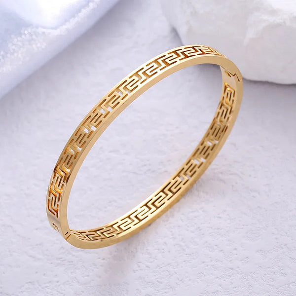 Geometric Gold-Plated Bracelet