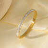Golden Radiance Crystal Line Bangle