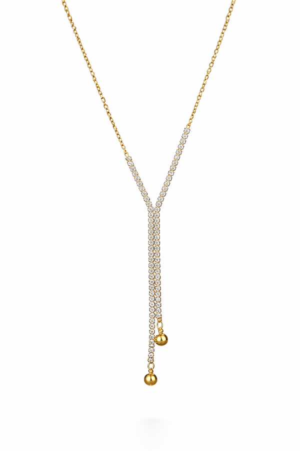 Diamond Studded Y Drop Necklace
