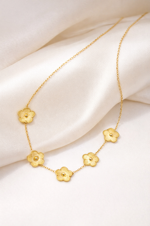 Five Floral Charms Necklace