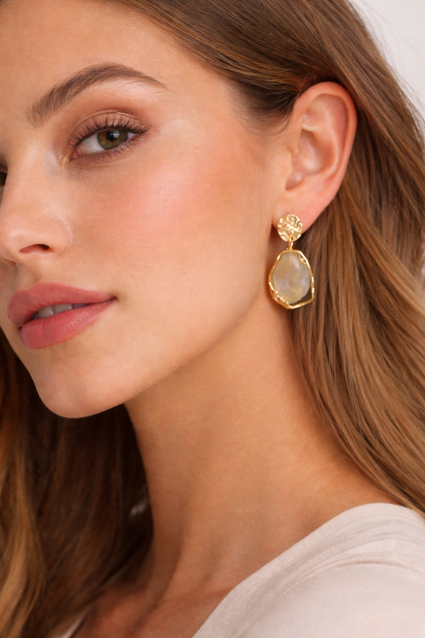 Resin Hammered Drop Earrings