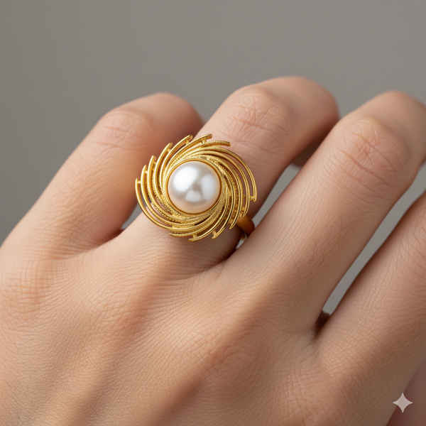Pearl Sunburst Ring