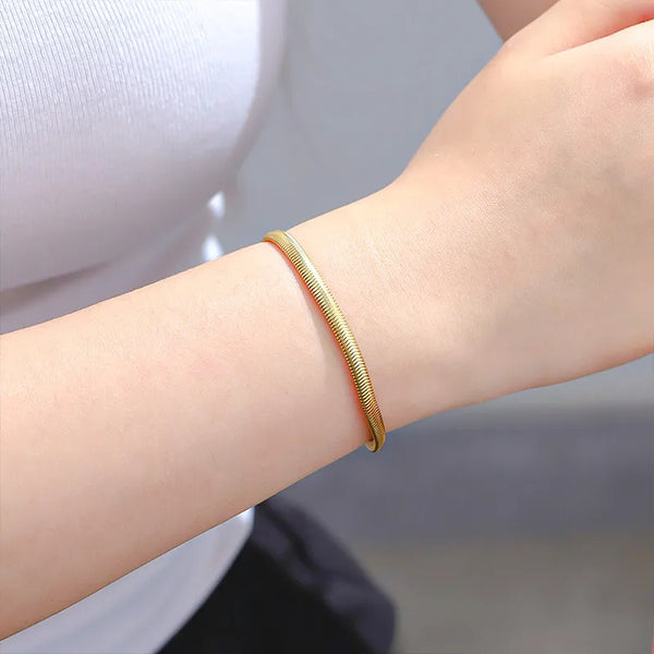 Golden Sleek Snake Bracelet