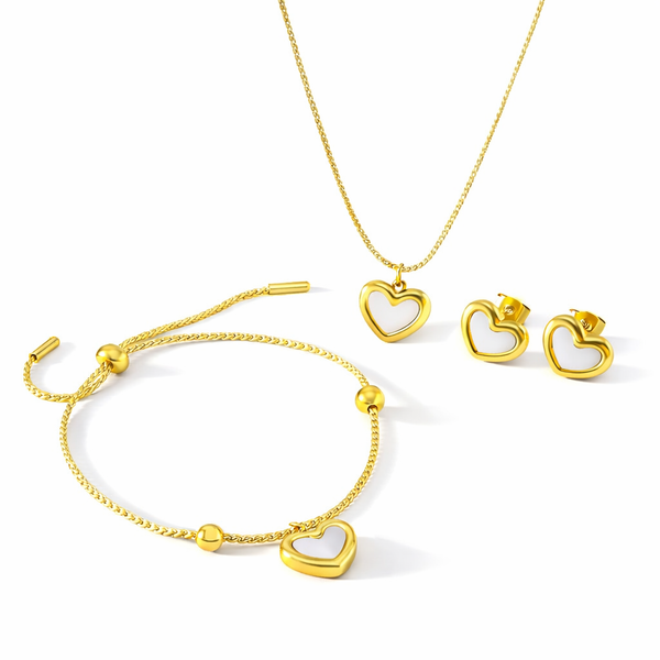 Heart Charm Jewellery Set