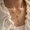 Dainty Gold Floral Station Necklace | Elegant Y-Shaped Rose Jewelry for Women
