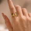 18K Gold Plated Filigree Butterfly Ring