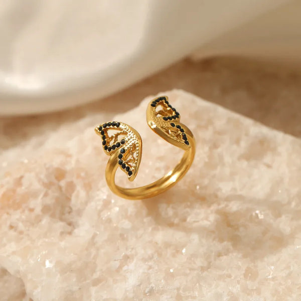 18K Gold Plated Filigree Butterfly Ring
