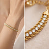 Celestial Gleam Three-Layer Gold Bracelet