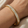 Golden Radiance Crystal Line Bangle