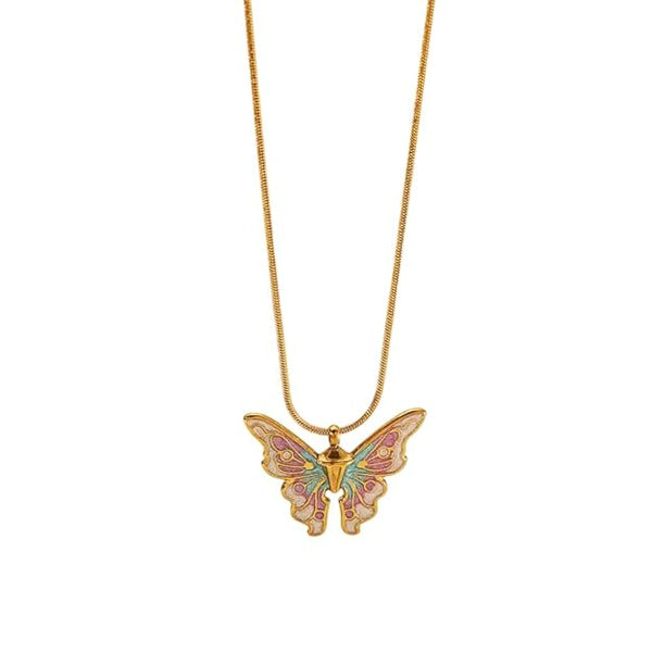 Enamel Butterfly Necklace