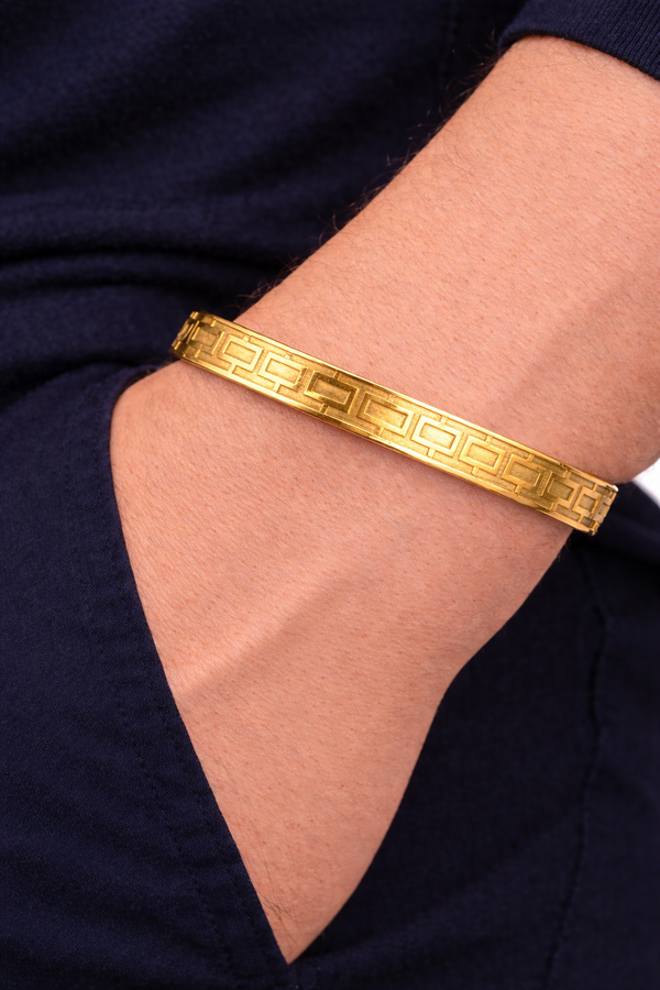 Geometric Link Kada Bracelet for Men