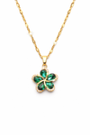 Green Crystal Floral Necklace