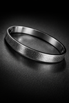 Maze Engraved Silver Kada Bracelet for Men