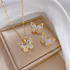 Crystal Golden Butterfly Jewellery Set