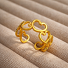 "Heart to Heart" Interlocking Hearts Ring in 18K Gold Finish