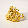 Golden Leaf Lattice Ring