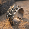 Antique Finish Sculpted Hand Cuff Ring