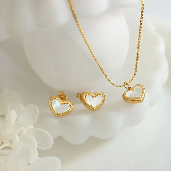 Heart Charm Jewellery Set