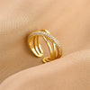 Crystal-Studded Open Cuff Ring