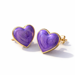 Purple Heart Stud Earrings