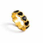 Black Enamel Heart Eternity Ring