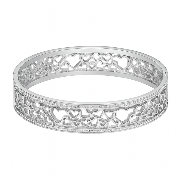 Designer Heart Bangle Bracelet